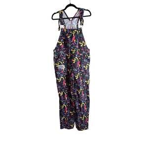 Vintage chefwear black overalls peppers vegetables medium USA made 100% cotton